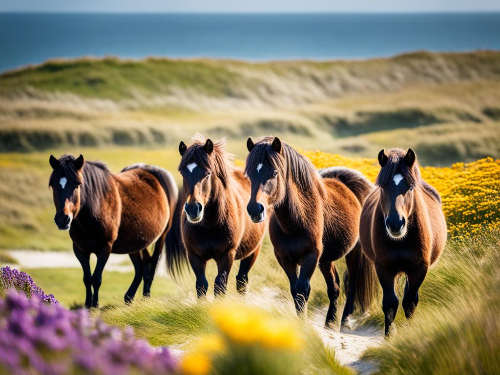 Exmoorponys im Nationalpark Duinen van Texel