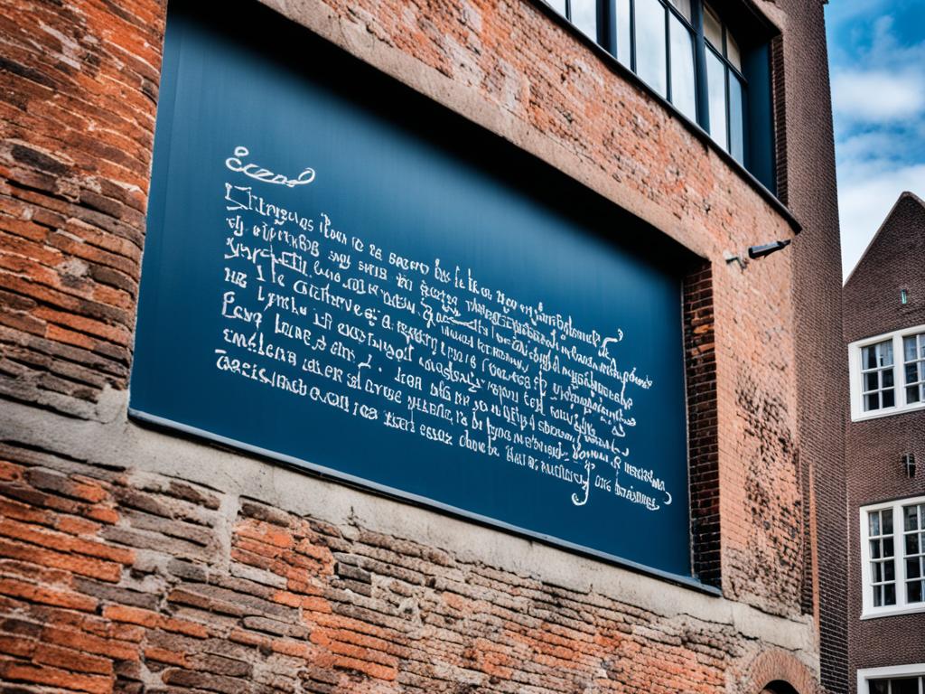 Gedicht an einer Wand in Leiden