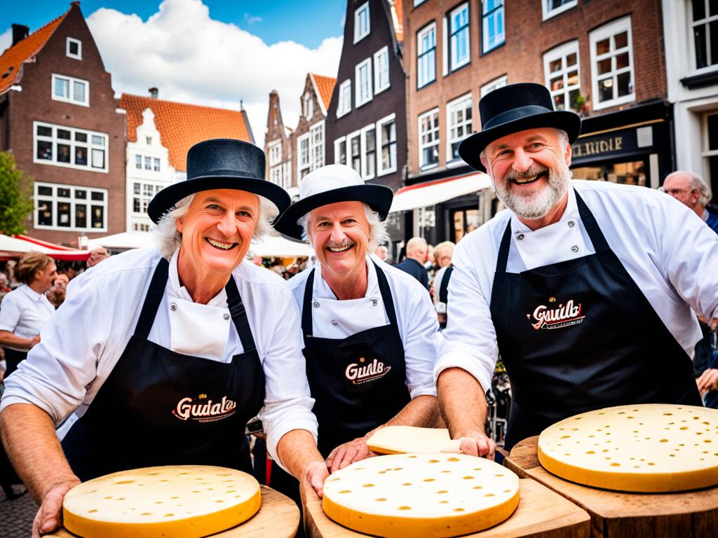 Gilde der Käseträger auf dem Käsemarkt Alkmaar