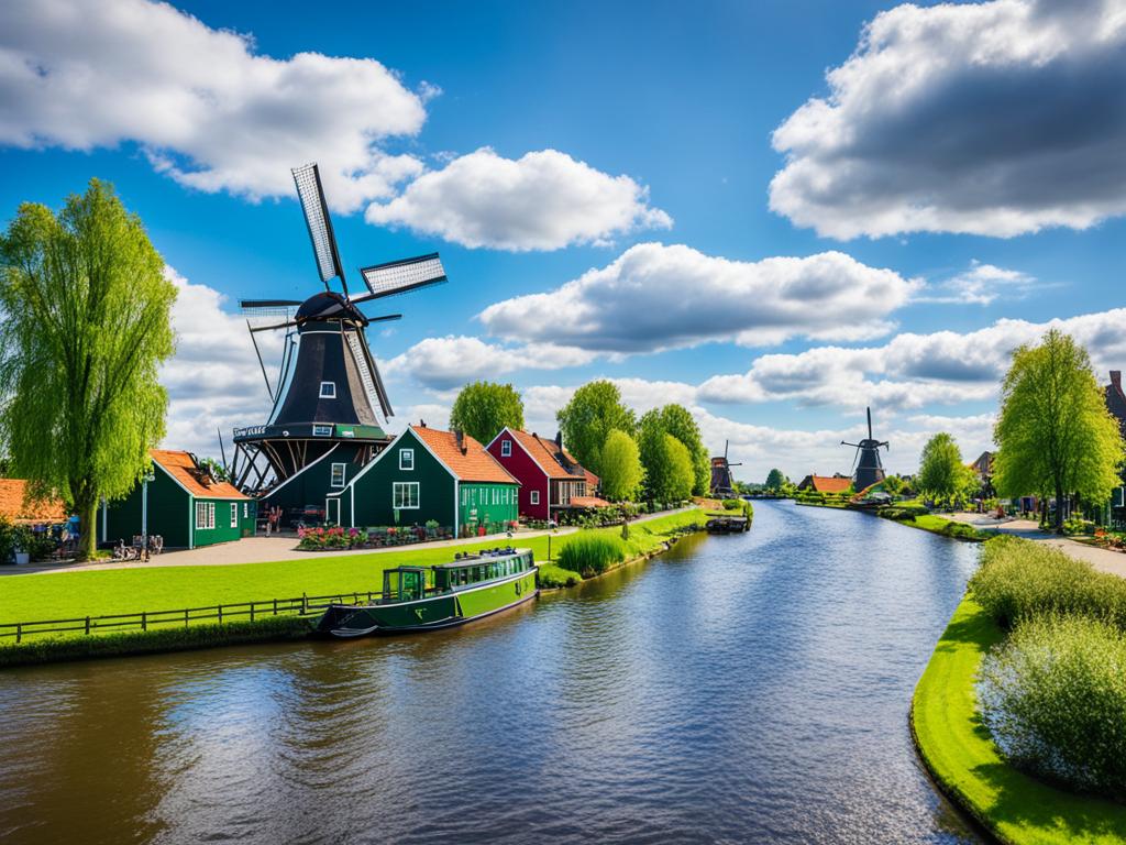 Panoramaaufnahmen der Zaanse Schans Natur