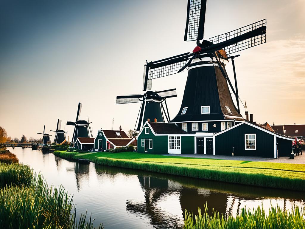 Die malerischen Windmühlen von Zaanse Schans Ein Schritt zurück in die