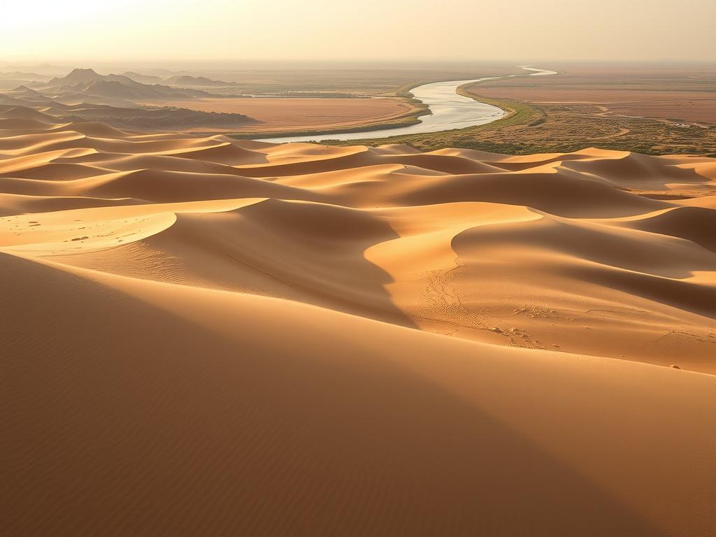 Sanddünen und Flussablagerungen
