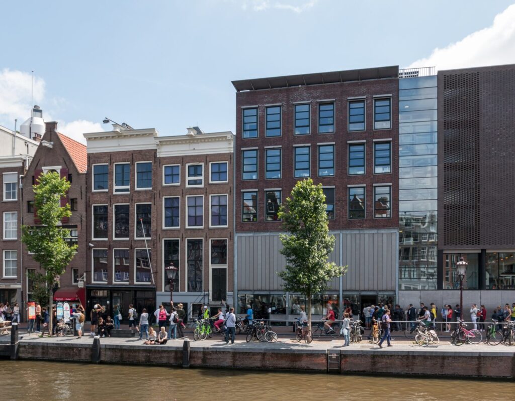 Anne Frank Huis und Nachbarhäuser an der Prinsengracht in Amsterdam