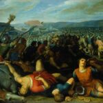 Die Batavier: Antike Geschichte der Niederlande Gemälde von Otto van Veen: Batavier besiegen die Römer am Rhein, um 1613