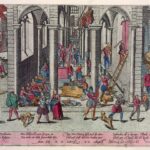 Der Bildersturm (Beeldenstorm) und seine Folgen Kolorierter Stich von Frans Hogenberg: Bildersturm in Antwerpen im August 1566