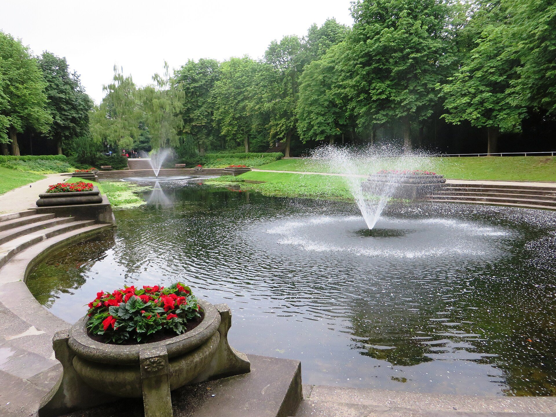 Fontäne im Noorderplantsoen in Groningen, Schauplatz des Noorderzon-Festivals