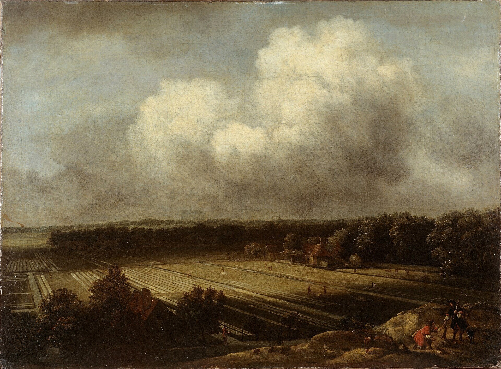Gemälde von Jan van Kessel mit Leinwandbleichen im Umland von Haarlem